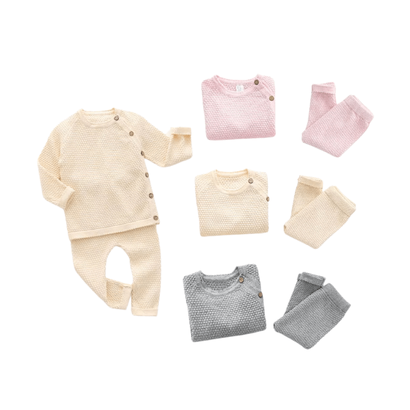 Stickat Babyset i Bomull