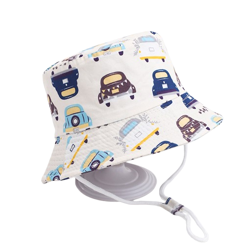 Speedy Cars Hat – Vit Solhatt för Barn