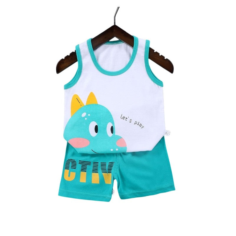 Playtime Gator – Turkos & Vitt Sommarset för Barn med Glad Alligator