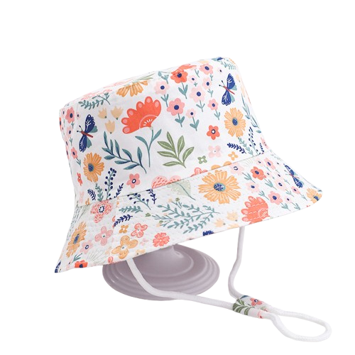 Flower Joy Hat – Vit Solhatt för Barn