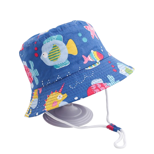 Ocean Friends Hat – Blå Solhatt för Barn
