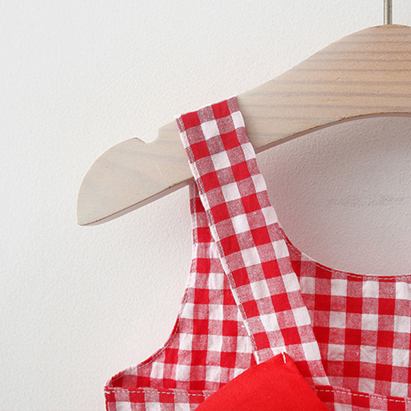 Somrig babyklänning med rosett & matchande hatt